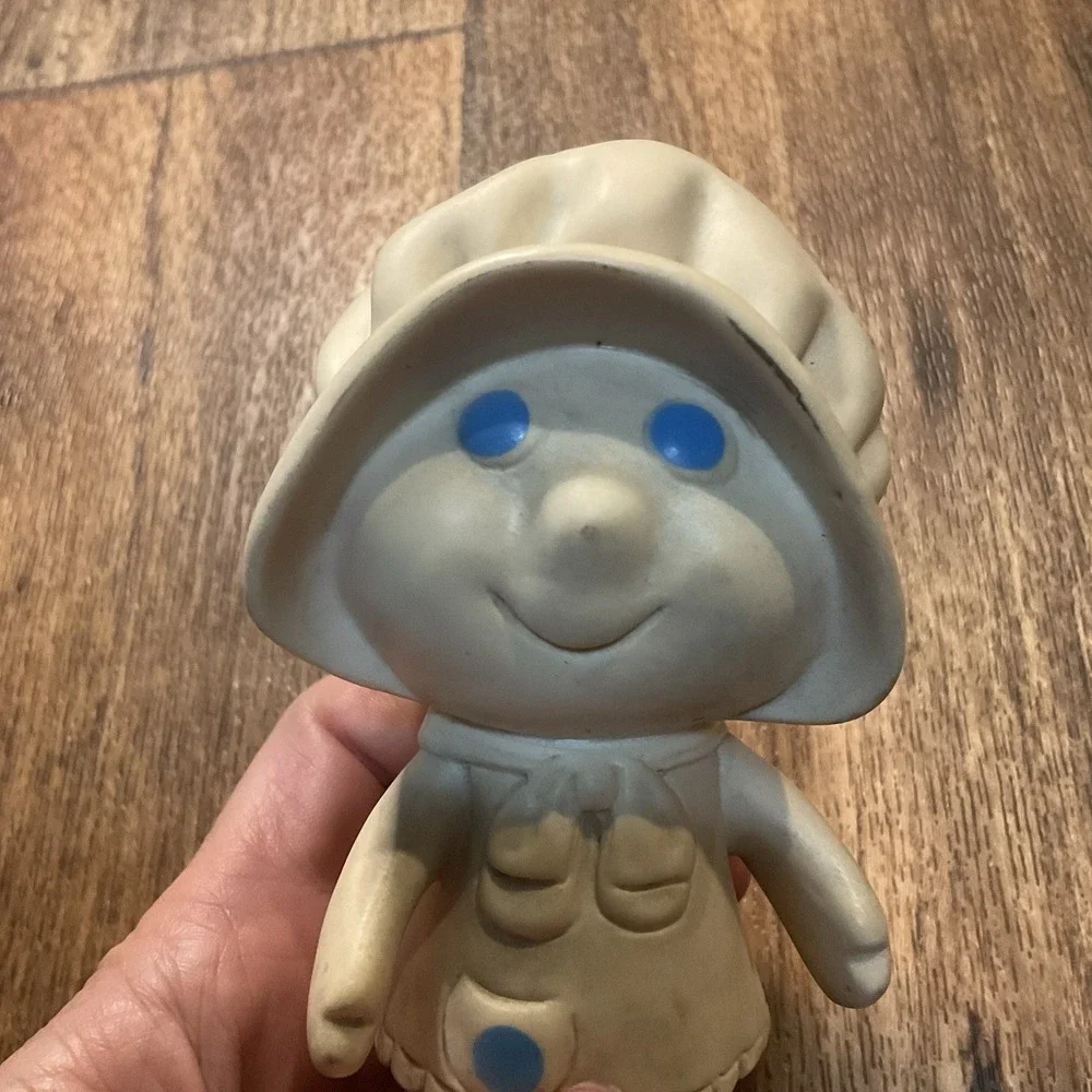 Vintage 1972 Poppin Fresh Pillsbury Dough Girl Rubber Doll Poppy‎ Collector Toy